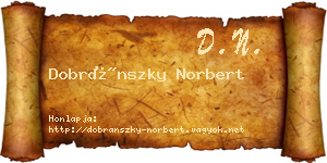 Dobránszky Norbert névjegykártya